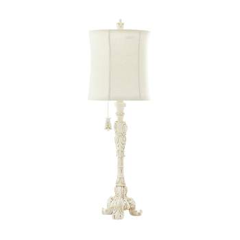 Polystone Buffet Lamp with Drum Shade White - Olivia & May