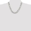 Black Bow Jewelry Men's 13.5mm, Sterling Silver, Solid Figaro Chain Necklace - 2 of 4