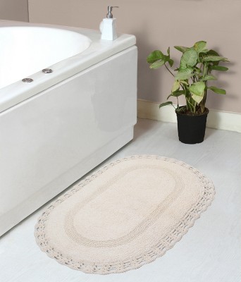 2-Piece Ivory Crochet Edge Bath Rug, 20x32 & 17x24, Neutral, Cotton Sold by at Home