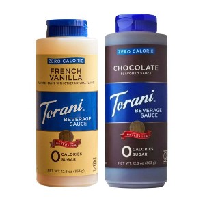 Torani Zero Calorie Beverage Sauce Bundle – French Vanilla & Chocolate (12.8 fl oz each) (Pack of 2) - 1 of 4