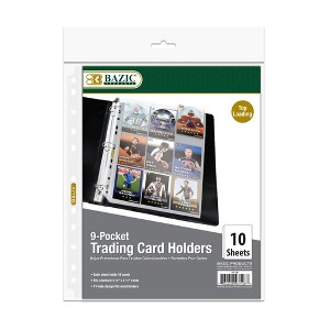 BAZIC Products 9-Pocket Trading Card Holders, Top-Loading, 10 Pack, for ...