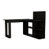 NicBex Home Office Desk L-Shaped Modern Writing Desk with 5 Open Storage Shelves and Wooden Frame for Office, Study, Living Room - 3 of 4
