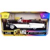 1958 Chevrolet Impala Convertible Lowrider Black and White with Red Interior "Get Low" Series 1/24 Diecast Model Car by Motormax - 3 of 3