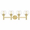 Sutton 4-Light Vanity Wall Sconce - Modern Steel Design with Clear Glass Shades - 4 of 4