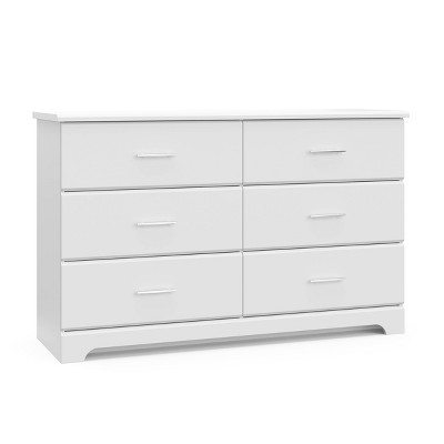 Image of Storkcraft Brookside 6 Drawer Dresser with Interlocking Drawers - White