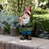 12" Polyresin Garden Gnome with Mushroom - Alpine Corporation - 2 of 4