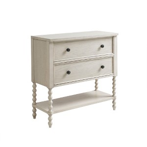 Gulches 2-Drawer Accent Chest with Lower Shelf, Solid Wood Frame & Turned Legs, Traditional Design - 1 of 4