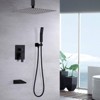 Okak 10IN Wall Mount Square Rainfall Shower Head with Rough-In Valve Body, Dual Shower Head with High Pressure, Handheld Shower Head - 3 of 4