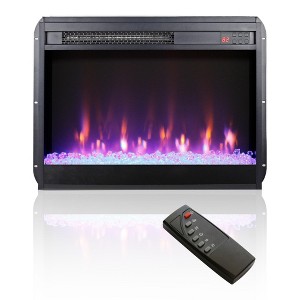 NAYSAYE Indoor Fireplace Freestanding Insert with Overheat Protection and Efficient Warmth for Living Room, Black, 23.98"*5"*18.1" - 1 of 4