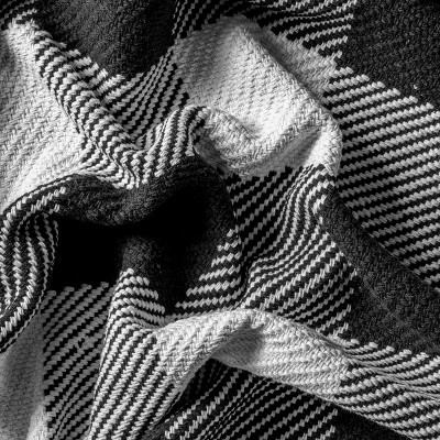 Black and White Buffalo Plaid Cotton 10' x 14' Area Rug