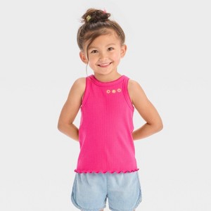 Toddler Girls' Striped Ribbed T-Shirt - Cat & Jack™ - 1 of 4