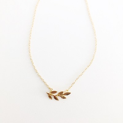 Sanctuary Project Dainty Olive Branch Necklace Gold