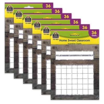 Teacher Created Resources® Home Sweet Classroom Incentive Charts, 36 Per Pack, 6 Packs