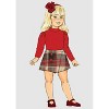 Picture Perfect Turtleneck Knit Sweater and Checkered Skort Set Mia Belle Girls - 2 of 4