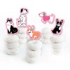 Big Dot of Happiness Pawty Like a Puppy Girl - Dessert Cupcake Toppers - Pink Dog Baby Shower or Birthday Party Clear Treat Picks - Set of 24 - 2 of 4