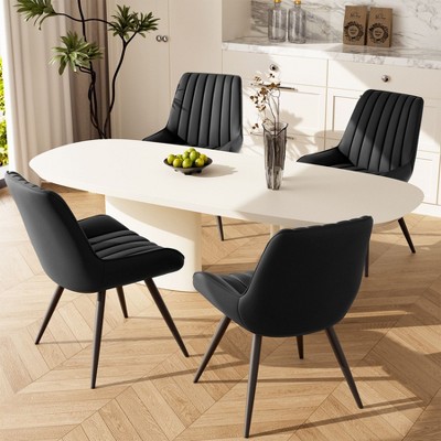 Sapphtopaz Modern Dining Chairs Set with Tufted Backrest Upholstered Kitchen Chair with Metal Legs High Chair for Dining Room, Living Room