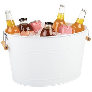mDesign Metal, 4.75 Gallon Beverage Tub & Ice Holder - 1 of 4