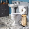 KTMBDW Freestanding Toilet Paper Holder with Storage – Holds 3 Spare Rolls, Easy Assembly, Rattan Finish, Space-Saving Bathroom Organize - 2 of 4