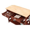 Breighton Home American Heritage 3 Tier Butcher Block Kitchen Cart with Drawers Mahogany - 4 of 4