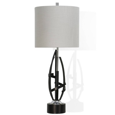 Drayton Sculptural Table Lamp with Drum Shade Chrome - StyleCraft