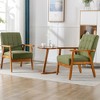 Dolonm Accent Chairs with Side Table, Wood and Fabric Armchairs Side Chair, Lounge Reading Comfy Arm Chair - 2 of 4