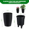 ODK 16 in Tall Planters Set of 4, Self Watering Pots for Outdoor Plants, Flower Pots with Built-in Drainage and Water Level Monitor, for Patio, Porch - 3 of 4