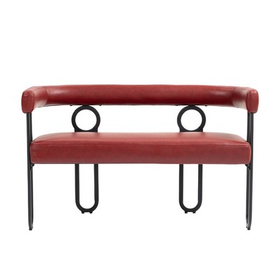 NicBex 46.46 Inch Small Loveseat Sofa Modern Upholstered Chenille Fabric 2 Seater Couch with Metal Legs for Living Room,Apartment