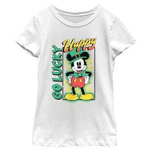 Girl's Mickey & Friends Go Happy Go Lucky T-Shirt - 1 of 4