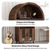 71" Farmhouse Arched Bar Cabinet, Tall Wine Liquor Bar with Wine Rack & Glass Holder, Coffee Bar Storage Cabinet for Living Room Dining Room - 4 of 4