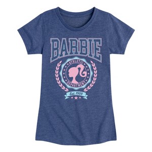 Girls' - Barbie - Varsity Athletic Department EST 1959 Fitted Short Sleeve Graphic T-Shirt - 1 of 4