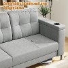 Couches for Living Room, 84 Inch Sofas for Living Room with Storage Armrests, Minimalist Couch with Cup Holders, Side Pockets - 4 of 4