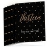 Big Dot of Happiness Chic 13th Birthday - Black and Gold - Fill-In Birthday Party Invitations (8 count) - 2 of 4
