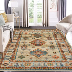 Washable Rug Vintage Rug Non Slip Indoor Floor Carpet Boho Accent Area Rug for Living Room Bedroom Kitchen - 1 of 4