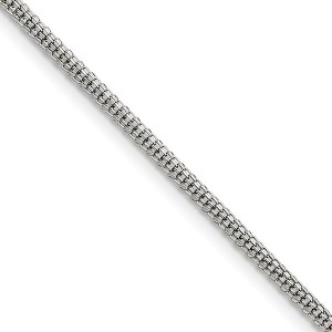 Black Bow Jewelry Men's 2.5mm Stainless Steel Round Bismark Mesh Chain Necklace - 1 of 4