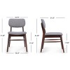 Mid-Century Upholstered Dining Chairs Set of 2, Rubberwood Frame Dining Room Chairs with Padded Seat and Back for Kitchen - Cuddlewood - 3 of 4