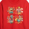 SpongeBob SquarePants Tiki Squares Cropped Long Sleeve Crew Neck Sweatshirt - Red - X-Large - 2 of 4