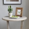 COZAYH Rustic Farmhouse Wooden End Table, Round Accent Furniture for Home Living Rooms with Storage Shelf and Straight Legs, Vintage Grey Finish - 3 of 4