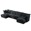 Oversized 156.6" Corduroy Slipcovered U-Shaped Modular Sectional Sofa with French Edges and Removable Covers, 6-Piece Free combination - 4 of 4
