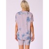 INSPIRE CHIC Women's Tie Dye Round Neck Top with Biker Shorts Loungewear Set - 4 of 4