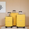 SEVOBAL Luggage 3 Piece PP Hardshell Set with Spinner Silent Wheels, TSA Lock, Ideal for Students or Travelling, Yellow, 20.47"*12.4"*30.71" - 2 of 4