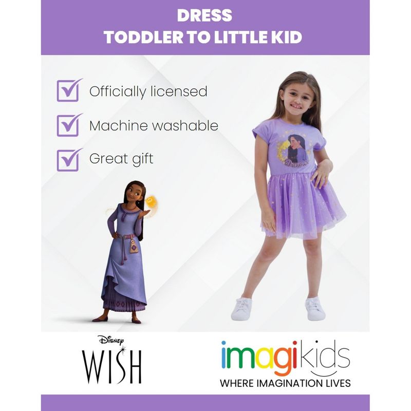 Disney Asha Girls Dress Toddler to Little Kid, 3 of 6