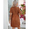 Maternity Swiss Dot Dress Summer V Neck Short Sleeve Button Down Mini Dress Baby Shower Photoshoot with Pockets - 4 of 4