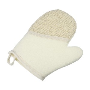 Unique Bargains Shower Gloves for Bathroom 8.46"x6.89" Yellow White 1 Pc - 1 of 4