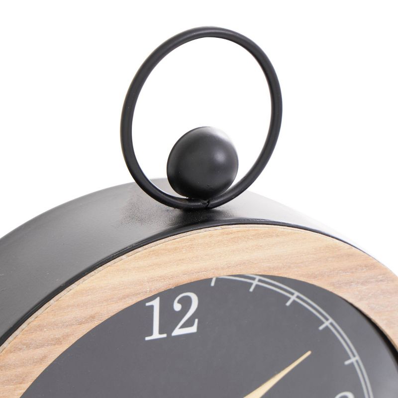 Set of 2 Wooden Semi-Circle Clocks with Brown Wooden Frame and Ring Handle - Olivia & May, 3 of 8