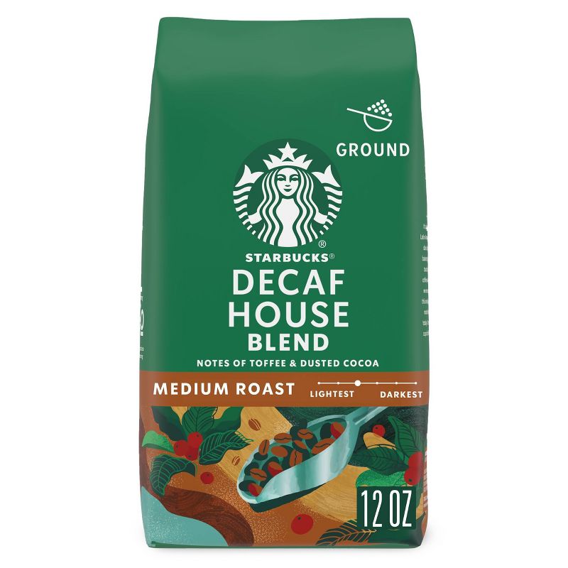 Starbucks Medium Roast Decaf Ground Coffee &#8212; House Blend &#8212; 100% Arabica &#8212; 1 bag (12 oz.), 1 of 9
