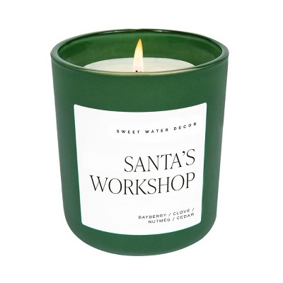 Sweet Water Decor Santa's Workshop 15oz Matte Candle - Green