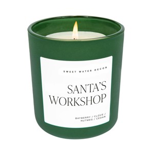 Sweet Water Decor Santa's Workshop 15oz Matte Candle - Green - 1 of 3