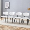 4 Pieces Black Minimalist Ergonomic Dining Chair, With A Curved Backrest For Comfortable Design - 2 of 4