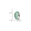 Black Bow Jewelry Glass and Sterling Silver Blue & Green Striped Bead Charm, 13.25mm - 2 of 3