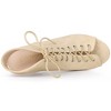 Allegra K Women's Lace-up Slingback Peep Toe Block Heel Ankle Boots - 4 of 4